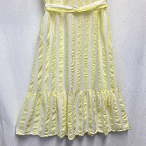 JACQUELINE DE YONG Split Crew Button-Up Belted Tiered Shirt Dress Women Size 38 - Picture 14 of 14